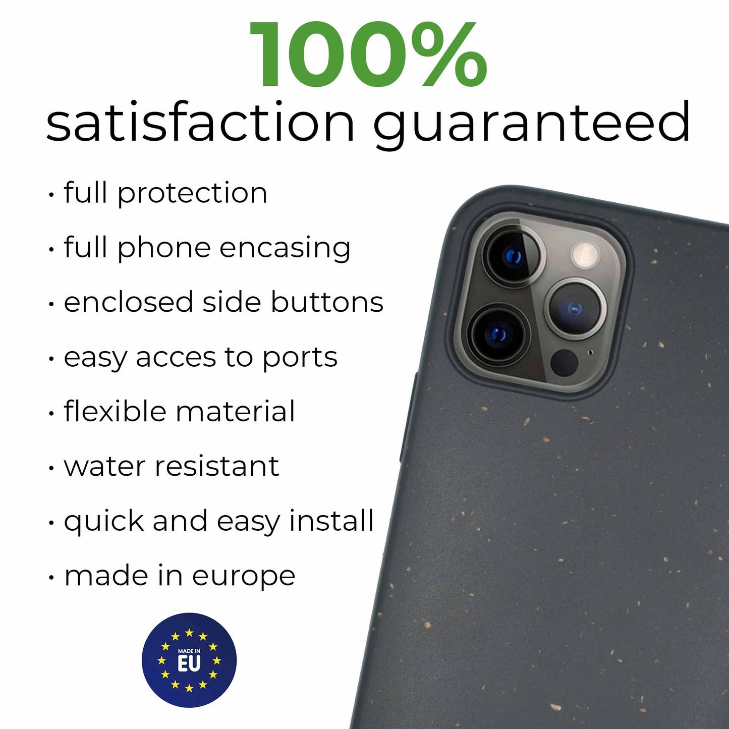 Biodegradable phone case - Black